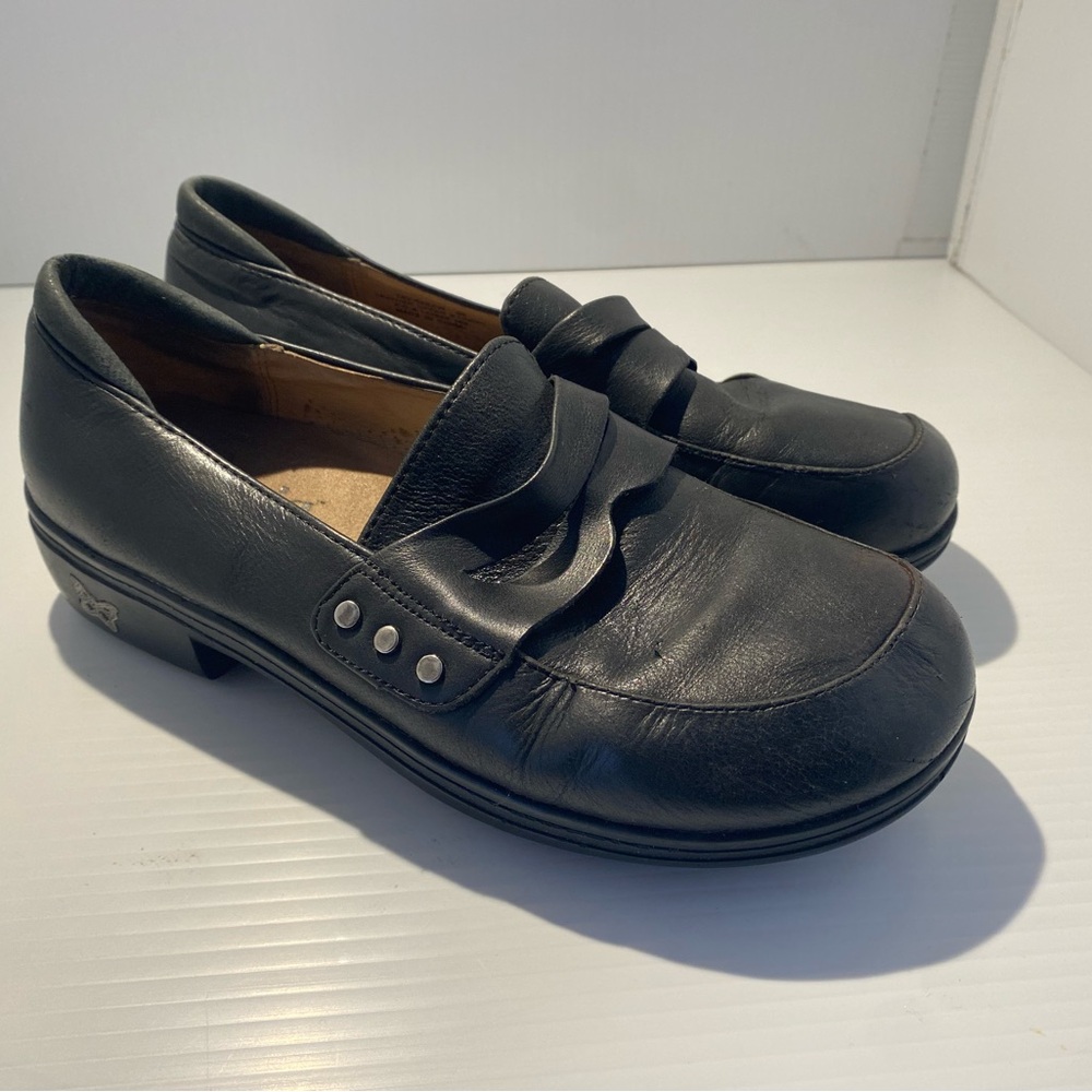 Alegria by PG Lite Tay Black Leather Loafers Size 8